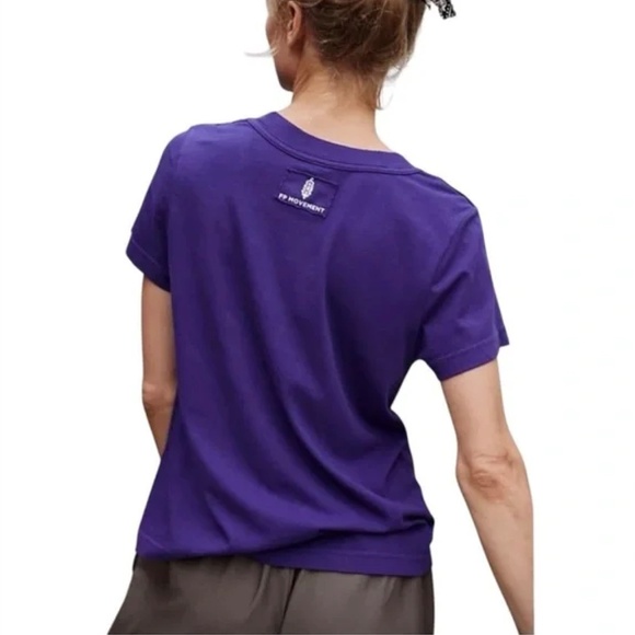 NWOT FP Movement by Free People Purple Game Time logo Short Sleeve Tee - Picture 3 of 3